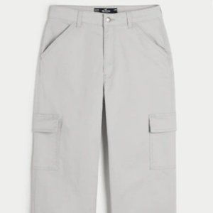 Hollister Ultra High Waist Cargo Pants (Light Grey)